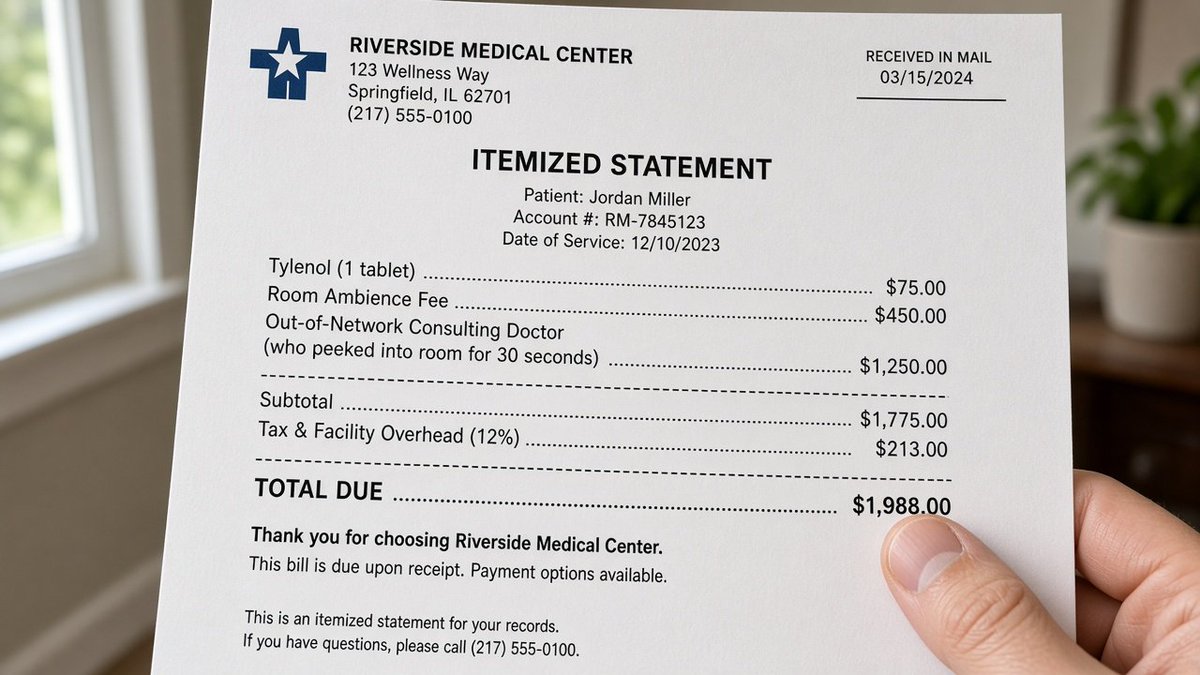 japan_nobunaga's tweet photo. Bleeding question for the American healthcare system 🏥

Imagine you walk into a restaurant.
You ask for a menu.
The waiter smiles: "There are no prices. Eat first."
You finish eating. You ask for the bill.
The waiter says: "We cannot tell you. Go home."

Three months later, an envelope arrives in your mailbox:
- Bread basket: $480.00
- Water glass rental fee: $210.00
- Out-of-network chef who walked past your table for four seconds: $1,650.00
TOTAL DUE: $2,340.00.

This sounds like a dystopian comedy sketch.
Except it is literally how going to the hospital works in the United States.

You can ask five different doctors, "How much will this cost?", and all five will look at you with genuine mystery, like you just asked them the location of Atlantis.

Nobody knows! The hospital does not know! The insurance company does not know!
The price is decided by a magical dice roll three months after you leave.

Why is healthcare the only industry in the free world where you buy a product with zero idea of the price tag? 🎲💸