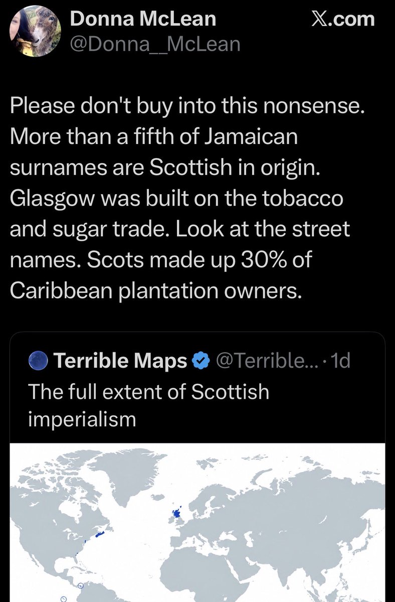 J4m35c4mpb3ll's tweet photo. Scotland did NOT colonise Jamaica. 

The first recorded Scots arrived on 1656 when Oliver Cromwell banished 1,200 Scottish POW’s to Jamaica as 'forced labour' &amp; indentured servants. 

After annexation in 1707 Scots gained access to trade within English colonies. 

Lesson over. https://t.co/Bg7oBK9htq