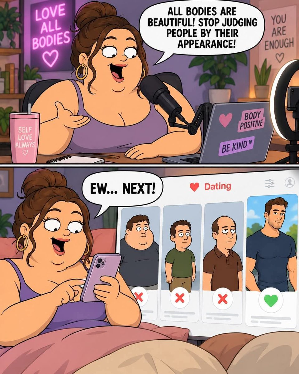 WomenBeingAwful's tweet photo. The body positivity movement was never for men. https://t.co/JfWdcjKOpv