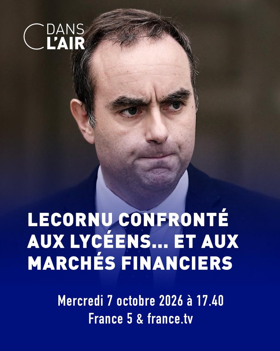 Cdanslair's tweet photo. ⬛ Lecornu confronté aux lycéens...et aux marchés financiers

C'est le sujet du jour de #cdanslair : https://t.co/wFRJOrVjzE
@Caroline_Roux vous donne rendez-vous avec @erwanbenezet @fannyguinochet @gaelsliman et @CarlMeeus à 17.40 sur France 5 !

#Politique #Budget #BlocusLycées