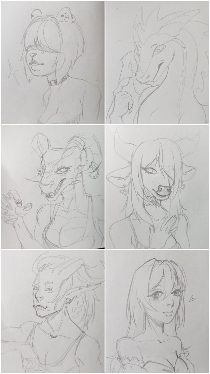 Murrafur's tweet photo. Next quick sketches, which i will remake in digitall soon. Maybe there is one of your Oc 👀 https://t.co/1dWAgZ1HkT