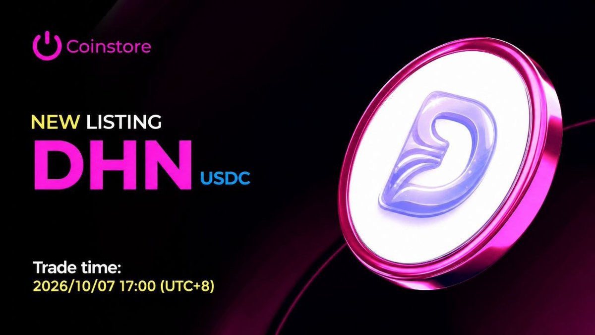 aropsngp's tweet photo. 🔥 New Listing Incoming
DHN/USDC trading starts on Coinstore.
#DHN #Coinstore https://t.co/84CjUGMslJ