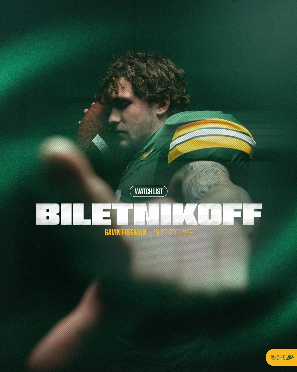 BUFootball's tweet photo. 🏆 @TheGavinFreeman has been added to the @biletnikoffawrd Watch List https://t.co/9JRWmH7Cet