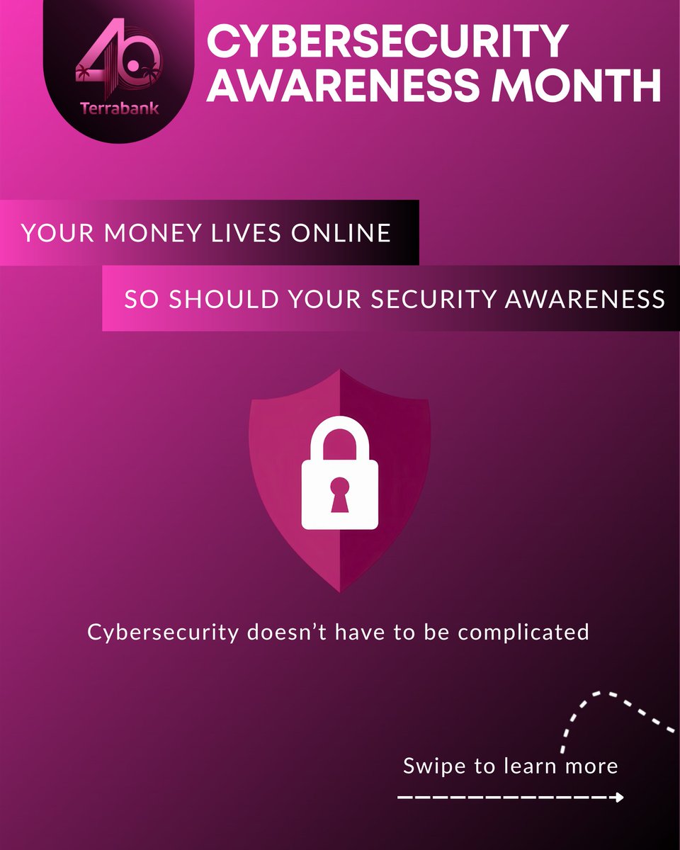 TerrabankNA's tweet photo. 🔐 This Cybersecurity Awareness Month, remember to use strong passwords, enable multi-factor authentication, and think twice before responding to unexpected messages. 

Member FDIC. Equal Housing Lender.

#CybersecurityAwarenessMonth #Terrabank #DigitalSecurity https://t.co/gJwxF0MwEO