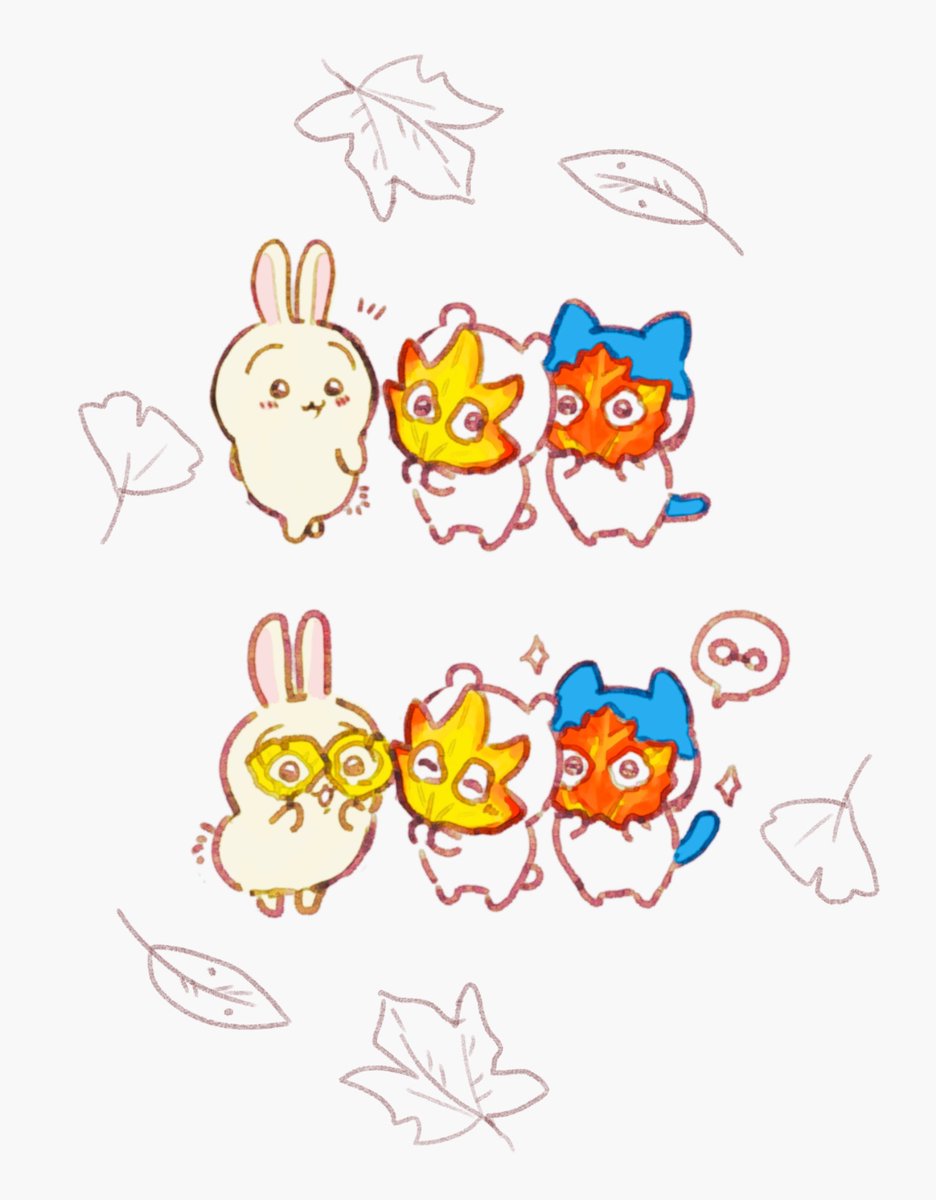 Nan089089Nan's tweet photo. ちいはちうさちゃんたちの秋 https://t.co/IjMDH3CrpE