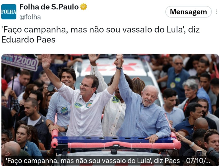 freu_rodrigues's tweet photo. Eduardo Paes é Lula! https://t.co/XHqhMHR5dk