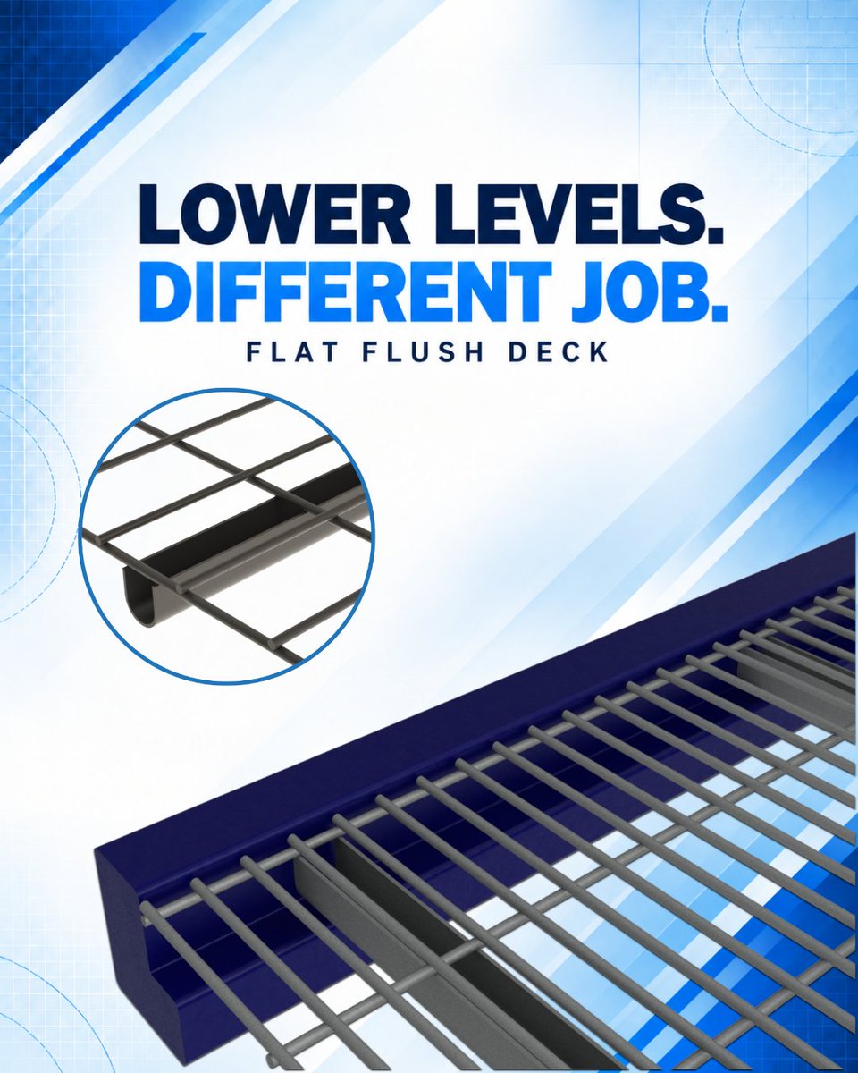 ITCManuf's tweet photo. The bottom of a rack can have a different job than the top.

ITC offers flush deck configurations for hand-stack and order-picking applications, along with tighter grid patterns when smaller items need more support. https://t.co/21uqYWuvYs
