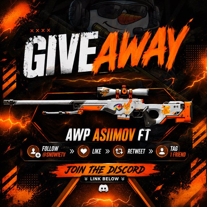 sn0wieTV's tweet photo. 💸AWP | Asiimov FT ($150)💸
✅Follow @sn0wieTV 
✅Like + RT + Tag 1 Friend
✅Join the discord (link below)

📅Winner will be rolled in 10 days! https://t.co/jDUYNzYVYX