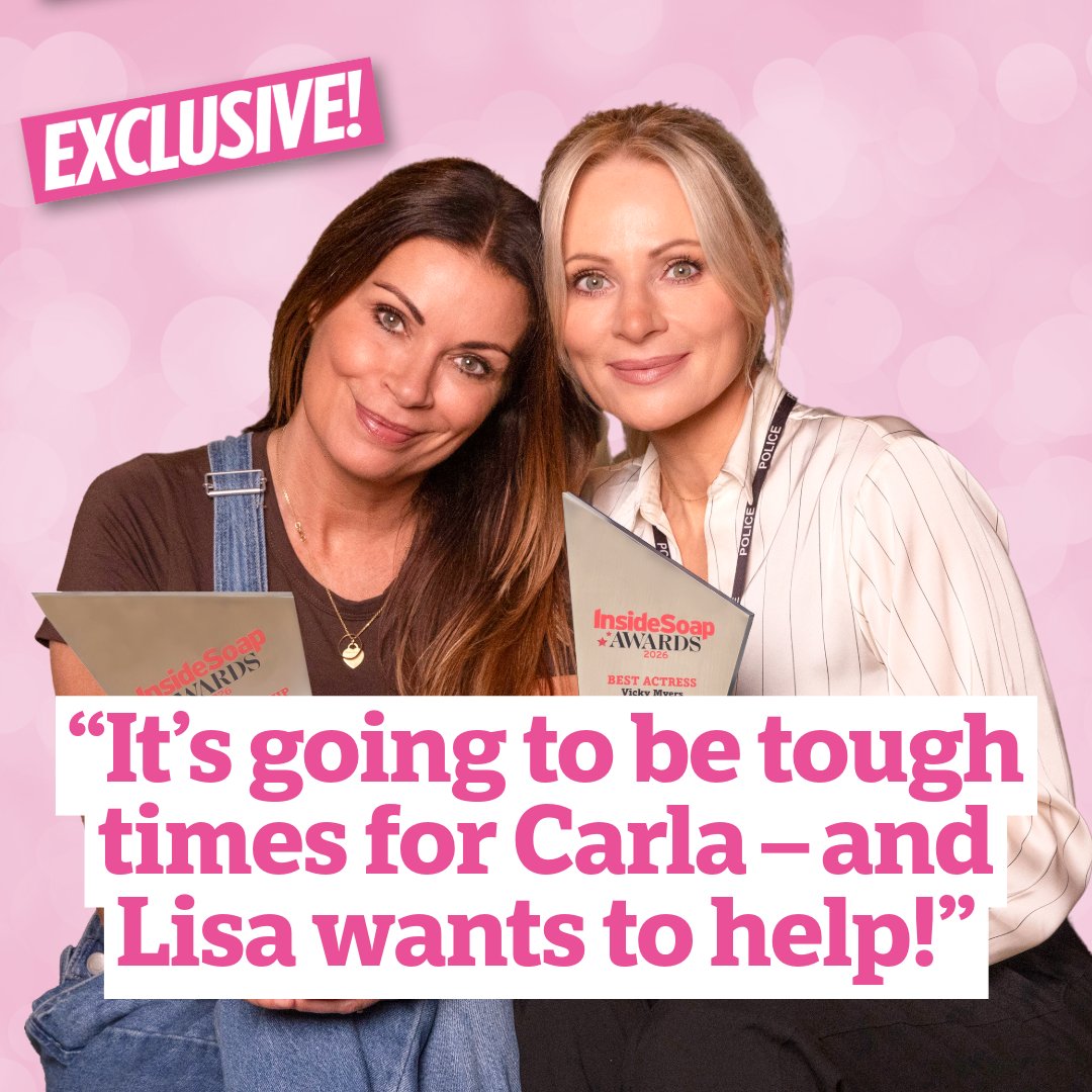 InsideSoapMag's tweet photo. In our exclusive chat with #Corrie's Alison King and Vicky Myers, the pair reveal that Carla is about to run into trouble at Underworld – but Lisa will be right by her side! ❤️‍🔥

🔗 Click the link below to read more from Alison and Vicky, aka #Swarla ⬇
https://t.co/RZx4wUzFm0 https://t.co/LXEWOzfhtd
