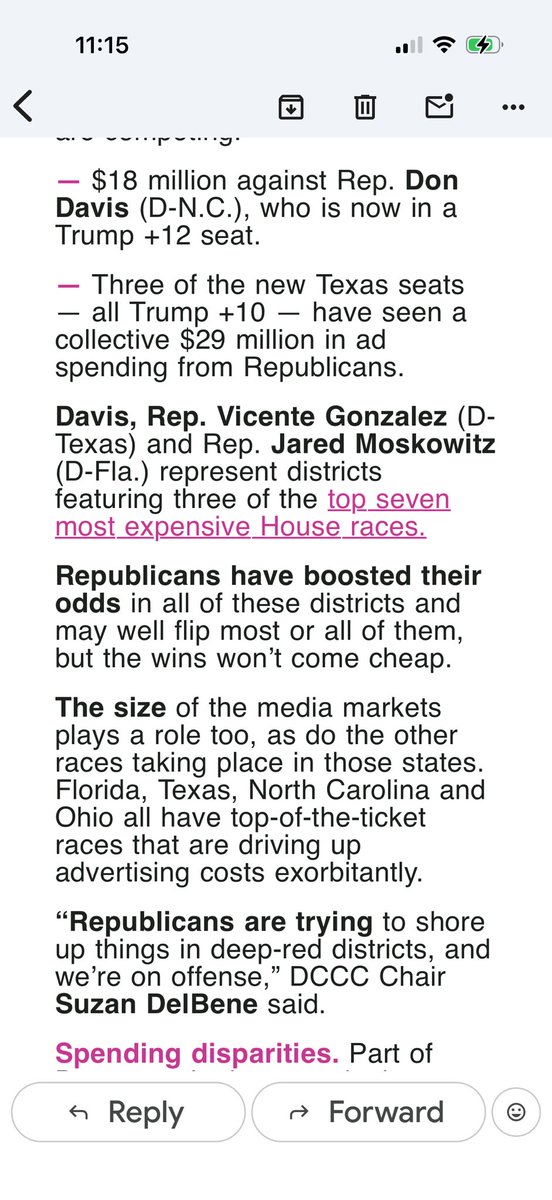 pkcapitol's tweet photo. It’s that time of year for @allymutnick to shine and push Jake/Bres aside to dominate each morning. This is a phenomenal breakdown of the 14 seats House Rs thought they’d gained by redistricting - and how only 4 or 5 so far seem like wins. 

Important analysis. https://t.co/2YFiGq8PyL