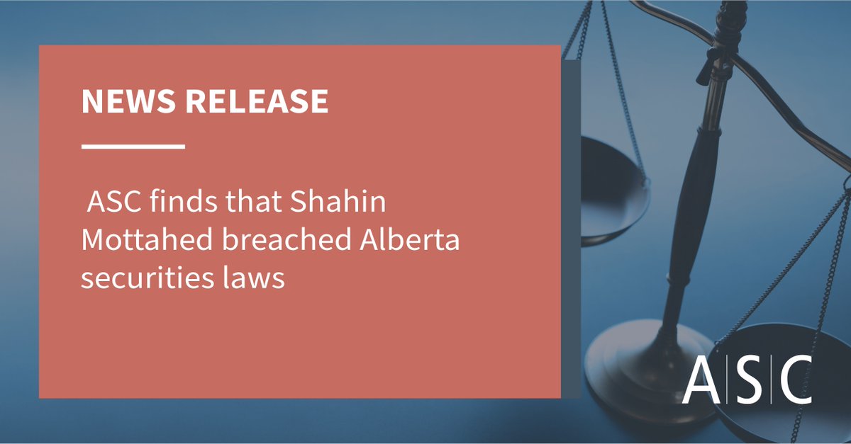 ASCUpdates's tweet photo. An ASC panel has found that Shahin “Sonny” Mottahed of Calgary, AB, breached Alberta securities laws.https://t.co/qqIFiRZJ7D https://t.co/vCUYlOv6w1