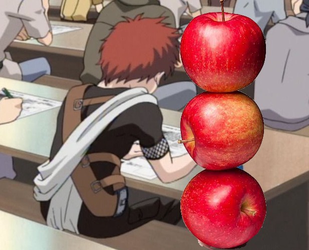 s_unagakure's tweet photo. gaara is no taller than 3 appls https://t.co/bUawROdQId