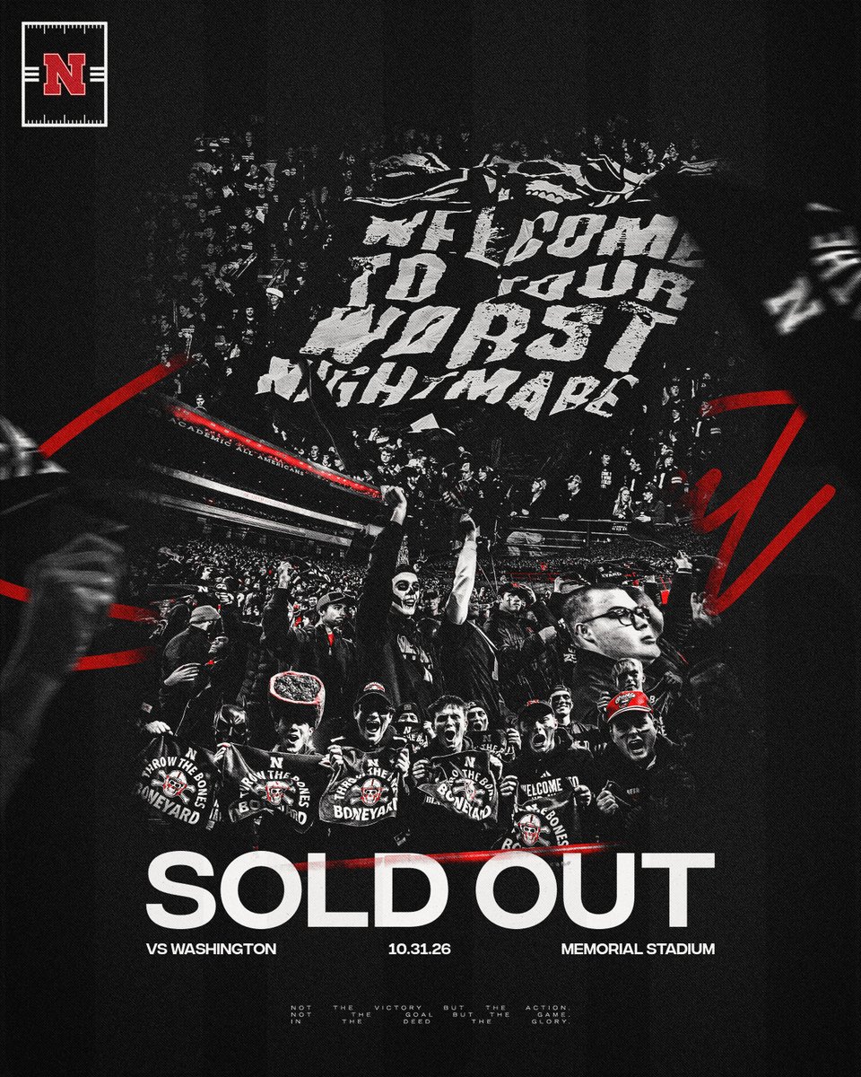 Huskers's tweet photo. ⚫️ 10.31.26 ⚫️ https://t.co/NQFIrpnMrg
