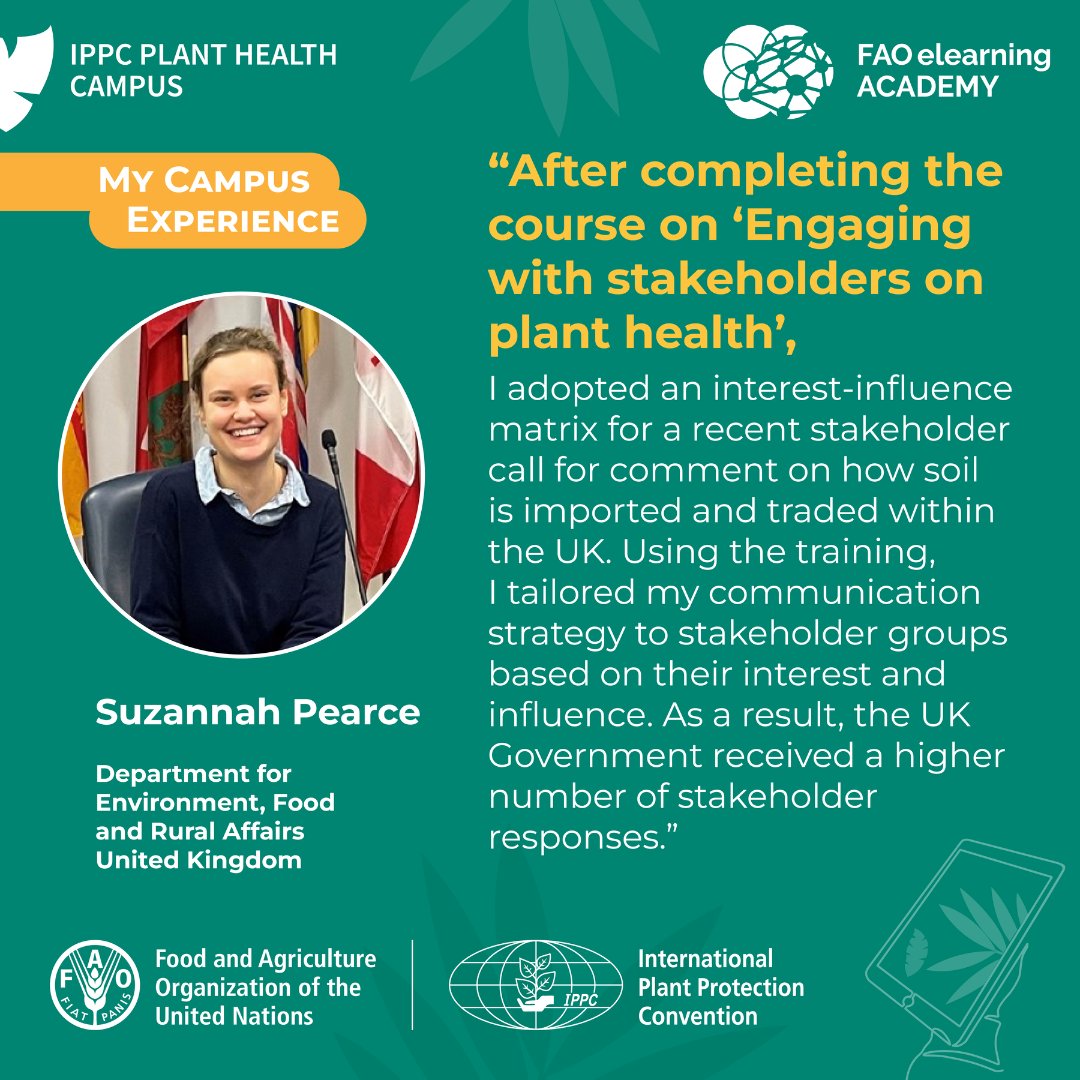 ippcnews's tweet photo. 💻#MyCampusExperience: turning learning into action

Learners worldwide are putting knowledge from the #IPPC Plant Health Campus into practice.

💬 Discover their experiences 👇
🏆 Contest winner coming soon!
🎓 Explore the Campus: https://t.co/p2w05tPLg2

#PlantHealth🌱 https://t.co/f394AhB9Ul
