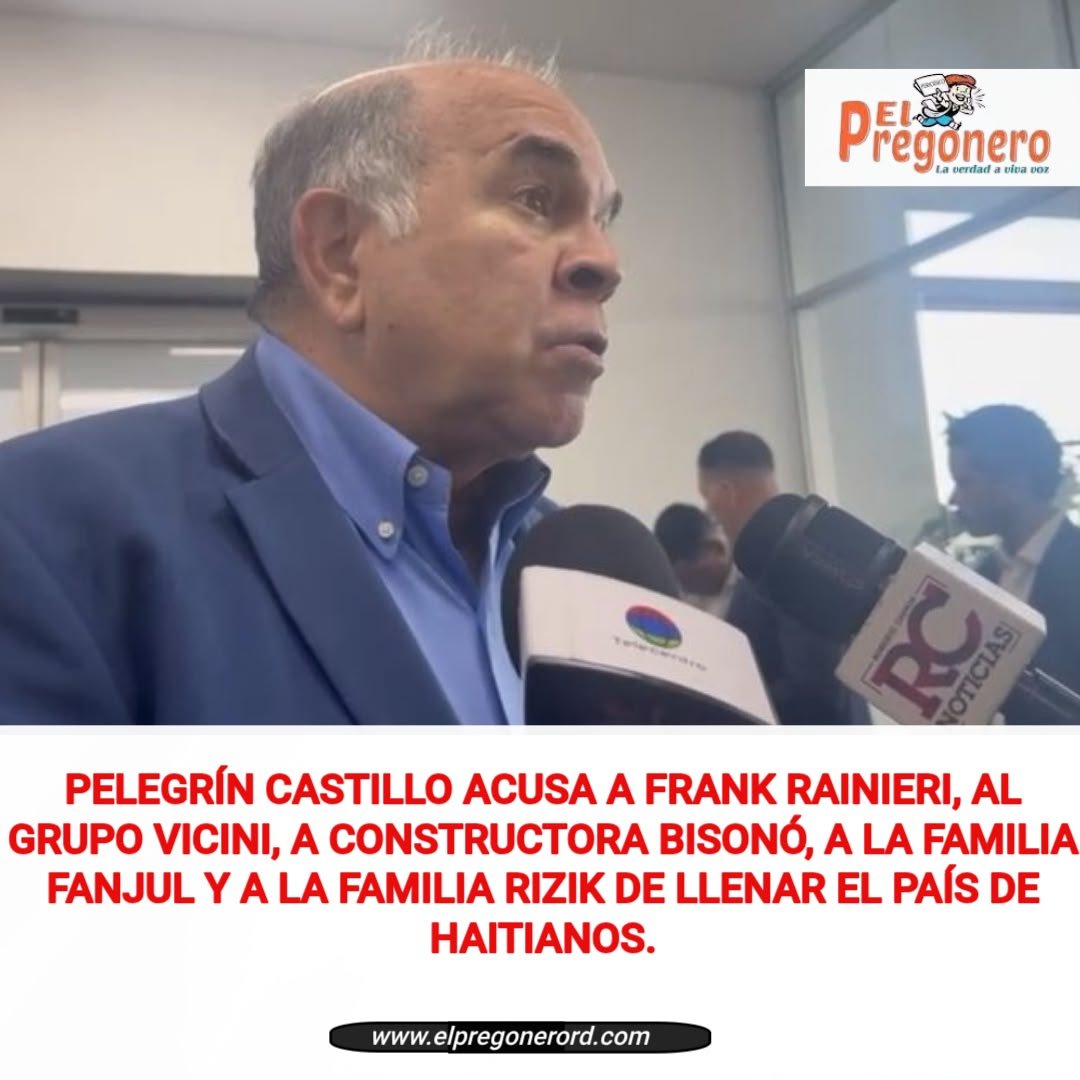SANDINOACEVEDO's tweet photo. Se Viro Pelegrin.  Pelegrín Castillo acusa a Frank Rainieri, al Grupo Vicini, a Constructora Bisonó, a la familia Fanjul y a la familia Rizik de llenar el país de haitianos. https://t.co/kDOWwgfjj1