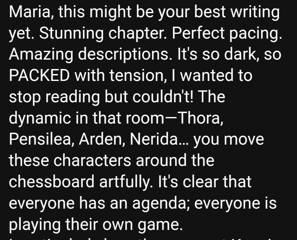 MetalKali's tweet photo. Haven't shared updates or much else about my writing lately, but I'm in the mood today. I've been rewriting a lot of the story to give it more depth, darkness and badassery, and sending chapters off for feedback. Got this back this morning. 🙂 https://t.co/8Y94I3CUHy