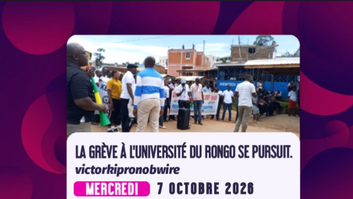 victorkbwire's tweet photo. LA GRÈVE À L'UNIVERSITÉ DU RONGO SE PURSUIT.

#rongouniversity   #headlinenews #victorkipronobwire https://t.co/2vCPhX01Ug
