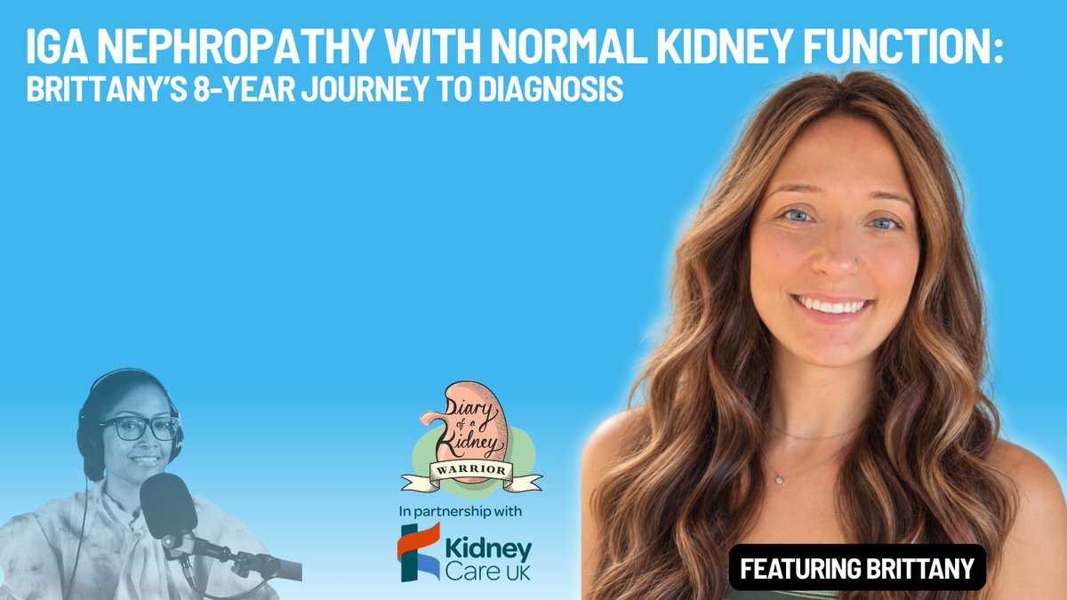 diaryofakidneyw's tweet photo. @iganuk ๐๏ธ NEW EPISODE
What happens when kidney function looks good, but something still isnโt right?
Brittany shares her journey with IgA nephropathy (IgAN) โ from getting answers to treatment & finding her voice as a kidney patient.
https://t.co/sHEpxNaJR6
#IGAN #CKD https://t.co/M9MdztCX9m
