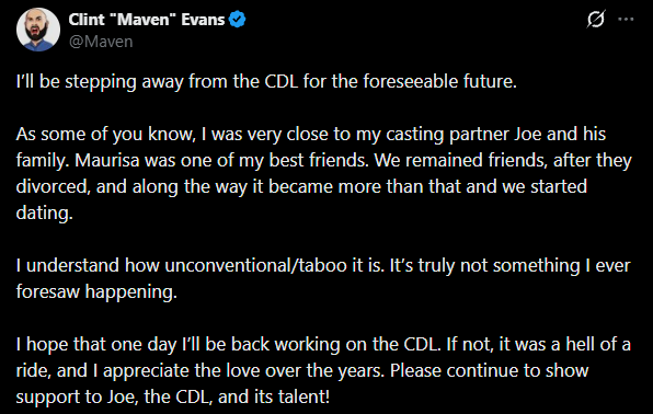 intelCDL's tweet photo. 🚨 Maven will be stepping away from the CDL https://t.co/wyiIVU0ilk