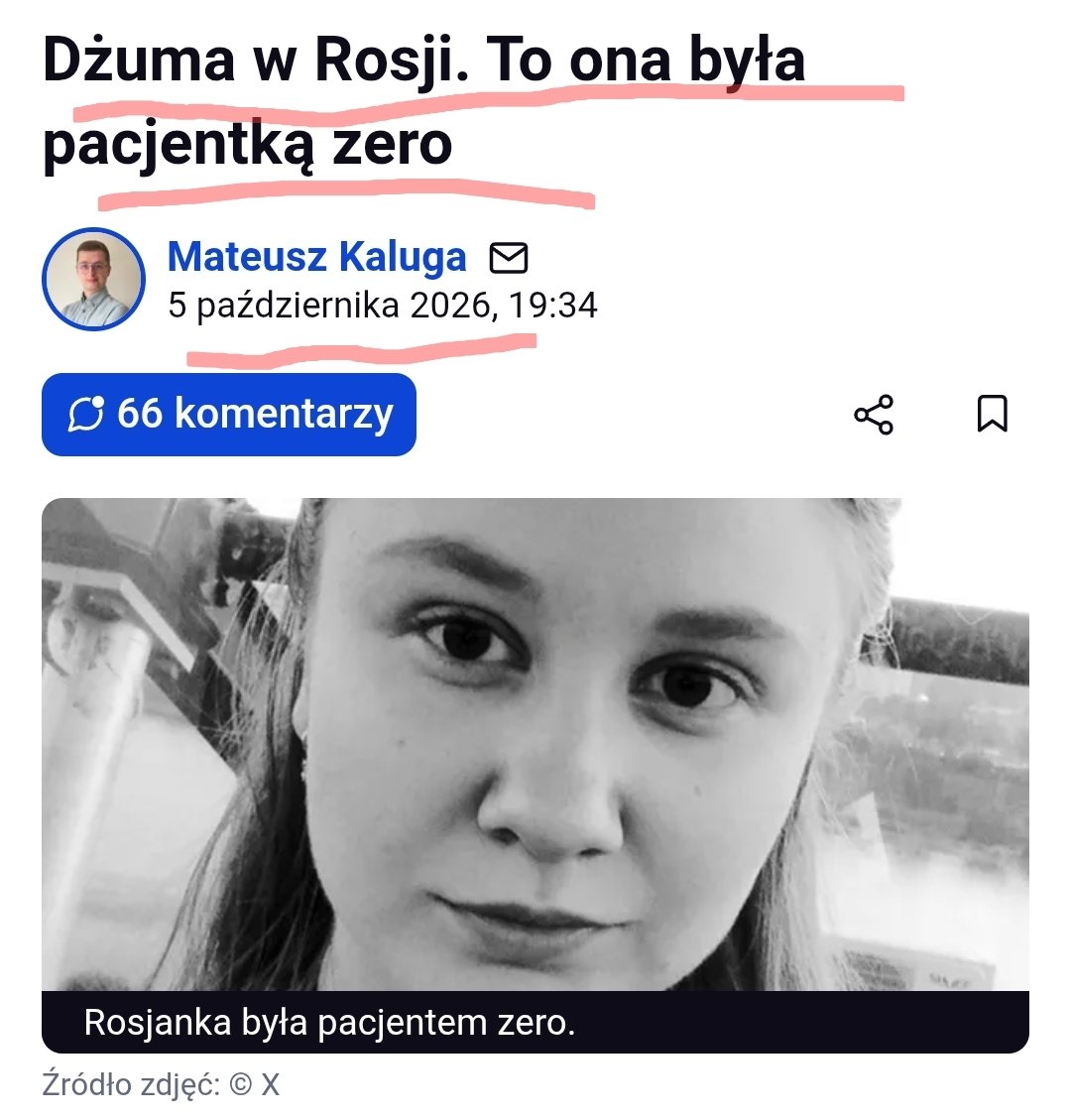agnieszkawolsk9's tweet photo. Tak to wygląda na osi czasu ⬇️

23.09. gwiazda 🇺🇲 POP #Swift ogłasza nagle premierę swojego nowego utworu pt."Pacjent zero".

24.09.2026r. - prezydent 🇺🇦Zeleńsky podczas wystąpienia w ONZ nazywa Putina "pacjentem ZERO"

25.09 - laborantka w Irkuckim Instytucie przeciwko Dżumie rozbija probówkę z czynnikiem wywołującym chorobę (kobieta umiera w noc z 1 na 2 października).
Teraz określana jest jako pacjentka ZERO domniemanej "epidemii dżumy na dalekim wschodzie Rosji".