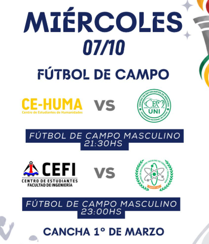 Unimpiadas2027's tweet photo. Hoy se verán las caras las Unimpiadas y Los juegos Universitarios estén atentos a los cruces que habrán hoy.
Derecho vs Facea : 20:30
Huma vs Medicina : 21:30
Ingenieria vs Cyt : 23:00 https://t.co/yE3isbsYSY