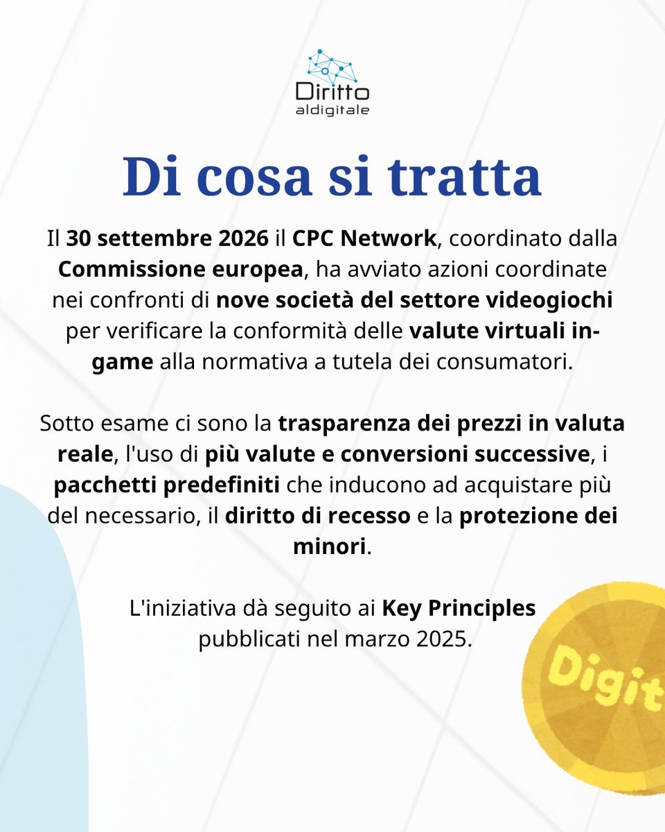 dirittodigitale's tweet photo. 🖱️ La Commissione europea coordina una nuova azione di enforcement a livello UE sulle valute virtuali nei videogiochi 

📌 Ne ha discusso Federico Toscani di DLA Piper su Diritto al Digitale

#commissioneeuropea #enforcement #UE #valutevirtuali #dlapiper #proudtobedlapiper https://t.co/0jZkZhXgNB