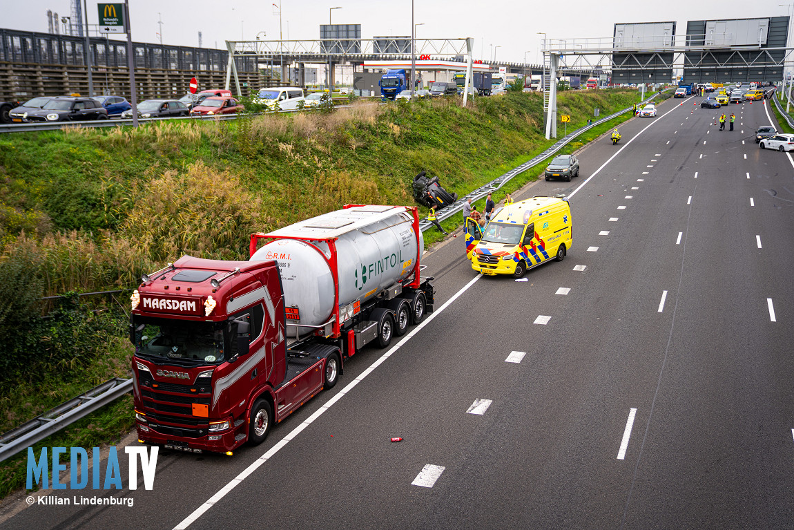 Ongeval op A15 richting Europoort