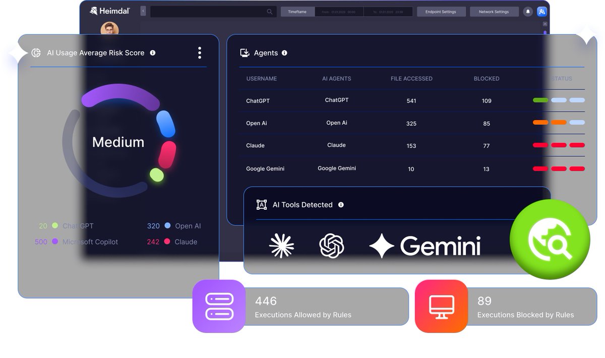 HeimdalSecurity's tweet photo. Detect ➡️ Map ➡️ Control ➡️ Prove it
That's the 4 steps of 𝗿𝗲𝗮𝗹 𝗔𝗜 𝗖𝗼𝗻𝘁𝗿𝗼𝗹.
Yup, we're there. 💪
Be the first to know when it launches and get 𝗘𝗮𝗿𝗹𝘆 𝗔𝗰𝗰𝗲𝘀𝘀 ➡️ https://t.co/ktD6eG2Fat
#AIControl #AIgovernance #SafeAIusage #AIcybersecurity https://t.co/BxEu9w9Srw