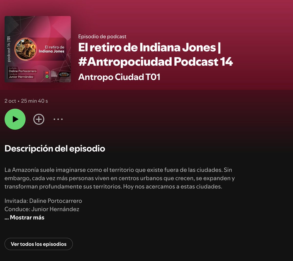 FLACSOec's tweet photo. 🎧 #PodcastFLACSO
Les invitamos a escuchar el programa #Antropociudad de @flacsoradio, que presentó el tema "El retiro de Indiana Jones".

Escucha diversos programas de nuestra radio en formato podcast aquí:
🔴 YouTube - https://t.co/g5ps2PhSly
🟢 Spotify - https://t.co/sW4N5JaCEW