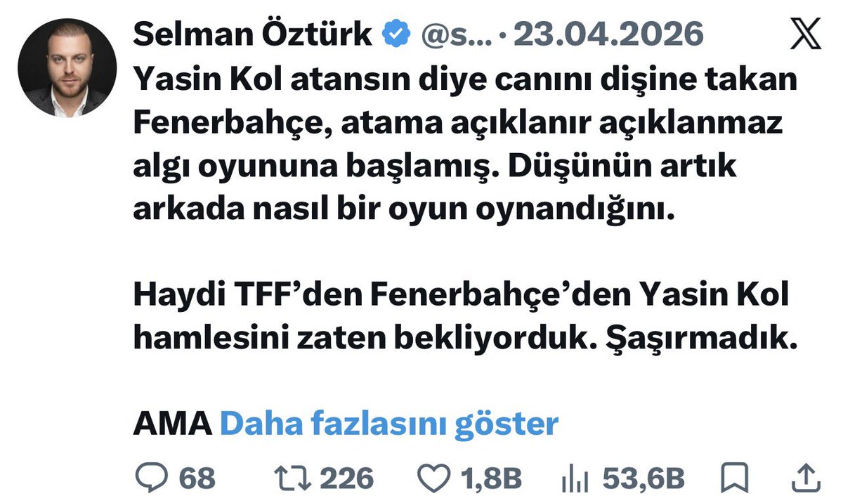 selmanozturk's tweet photo. Yasin Kol’un Fenerbahçe’ye çalıştığını kendileri de gayet iyi biliyor. Algıyla bu gerçeği değiştiremezsiniz. Test çok basit, iyi bir Galatasaraylı olarak (sizin deyiminizle holigan) benim geçmişte Yasin Kol ile ilgili attığım tweetlere bakmanız yeterli bu adamın kime çalıştığını çözmek için. Buyrun ekte bir kısmı: