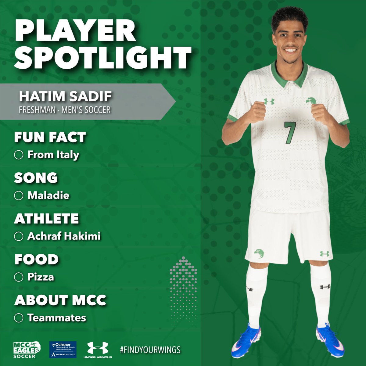 MCCEaglesSports's tweet photo. GET TO KNOW. We'd like to introduce you to members of our soccer, volleyball and golf teams each week. For full schedules, rosters, tickets, photos, videos and more visit https://t.co/V4kAxn1r2f #FindYourWings https://t.co/clh4jY2x4H