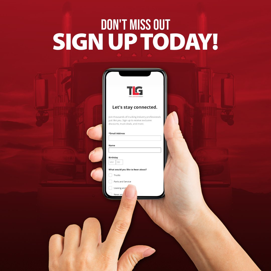 TLGPeterbilt's tweet photo. 𝐃𝐨𝐧’𝐭 𝐦𝐢𝐬𝐬 𝐨𝐮𝐭!
Sign up for our emails and be the first to know about the latest truck inventory, special offers and more!

Subscribe now 👉 https://t.co/90tPaZglDu https://t.co/1c67dGNwgo