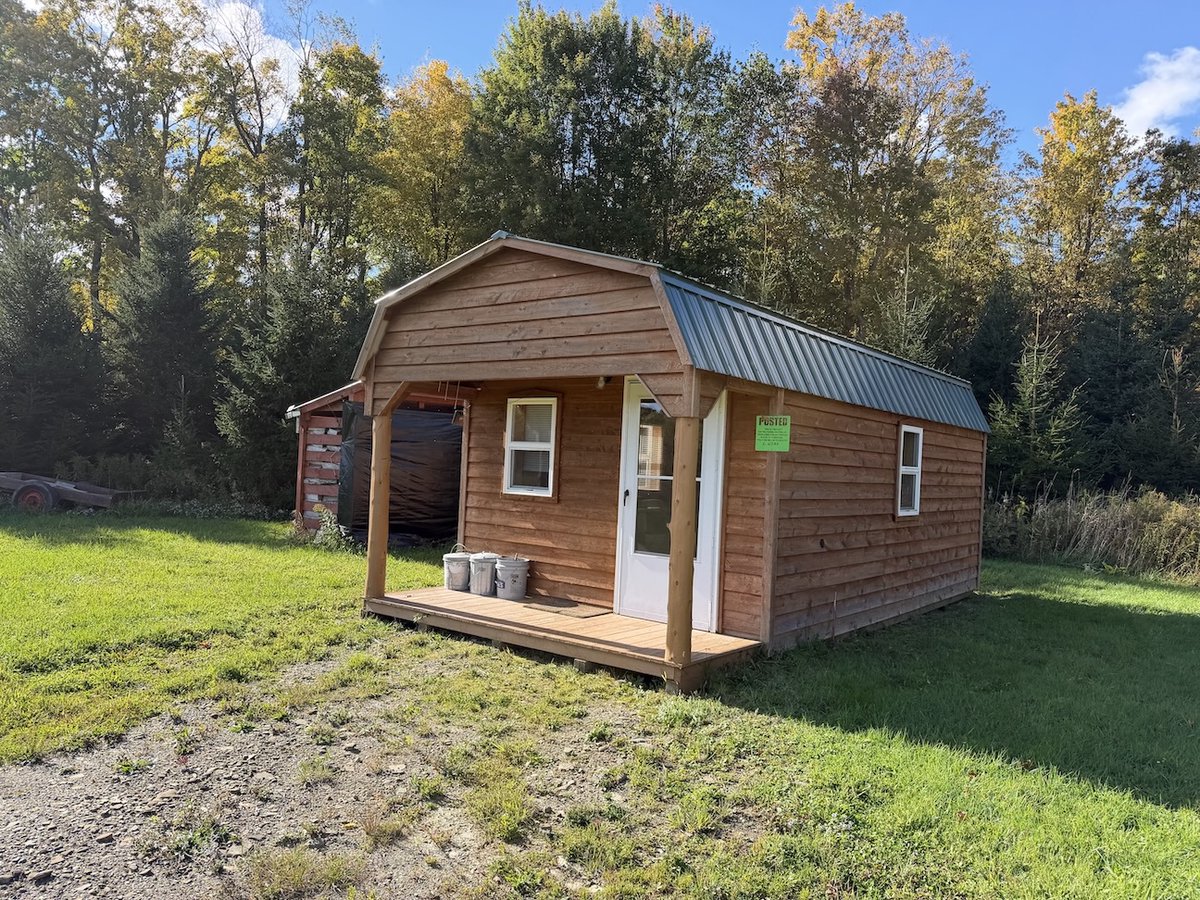 NYLandQuest's tweet photo. 22 acres CABIN with OPEN FIELD and WOODS in Perrysburg NY. Cabin is fully-insulated and wired for electric. Wood stove for heat. Open field could be developed. Enclosed hunting blinds. $119,900. https://t.co/07TRUt0iGP @NYLandQuest #cabin #hunting #westernny #nylandforsale https://t.co/WEsylxdtcy