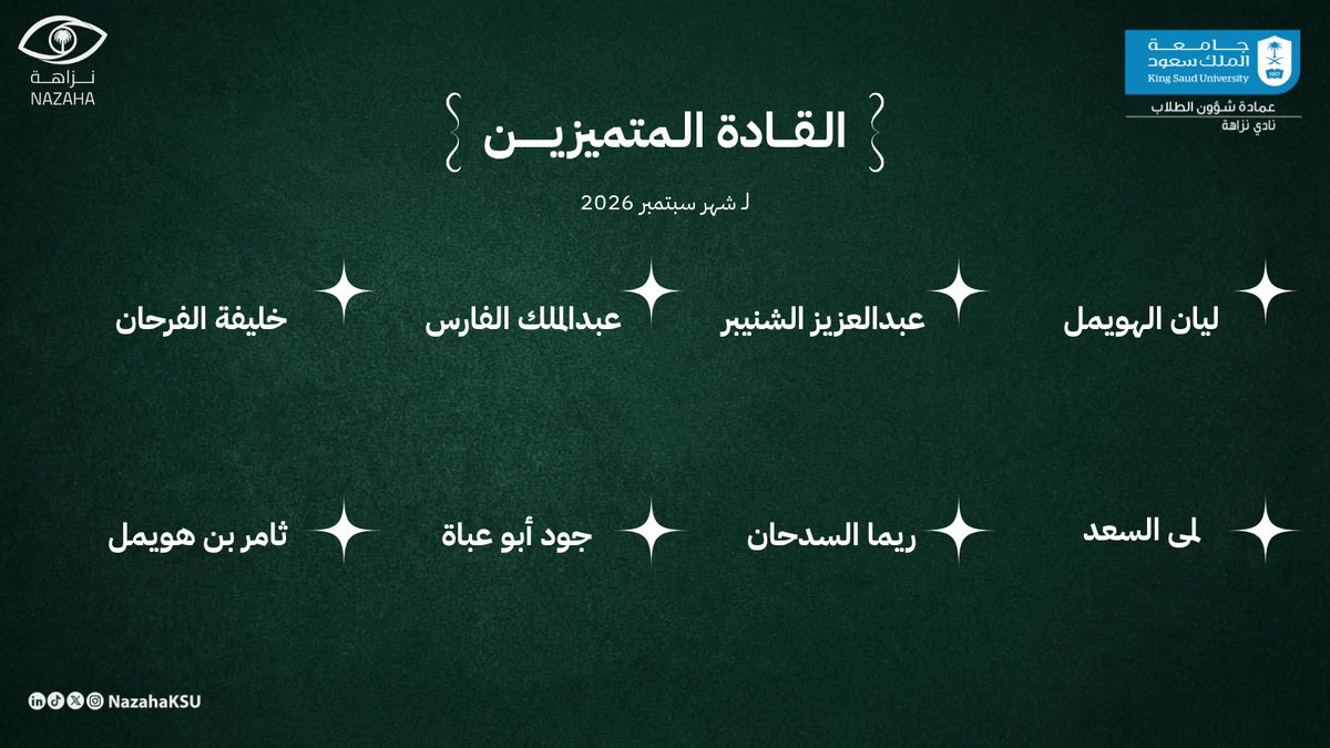NazahaKSU's tweet photo. للطاقـات العظيمـة التي تحـول الرؤى إلى واقـع
وبشغفهـا تصنـع الفارق .. لهـم كل التقديـر💚 https://t.co/zU8Y41MSTO