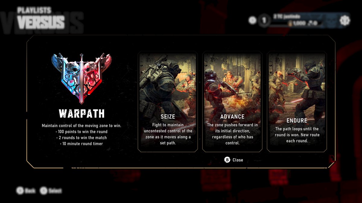 GearsofWar's tweet photo. To kick off Season 1, new playlists have been added to Multiplayer. 
 
Warpath, a new mode, comes to Versus for a limited time. Fight to maintain control of the zone as it moves along a set path.

In Horde Siege, defend Kalona against Vraahk and his fearsome lieutenants. https://t.co/twjcdljtgP