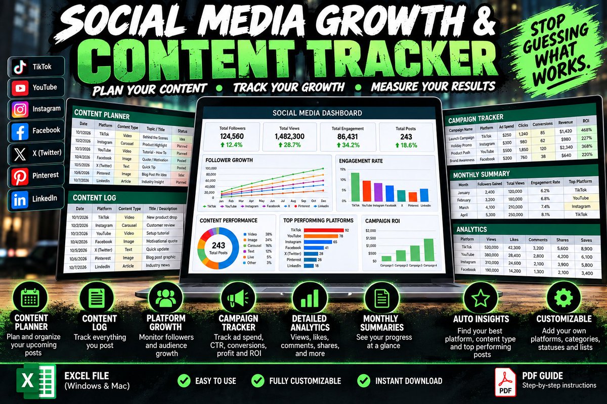 AuthorTommyB's tweet photo. Buy Social Media Growth &amp; Content Tracker on @Gumroad https://t.co/dYN8onzLeG https://t.co/rBQMnPoBwj