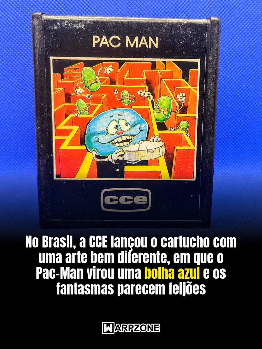 WarpZoneMe's tweet photo. Pac-Man de Atari 2600 passou de 7 milhões de cópias vendidas em 1982, fora o sucesso absurdo que foi no Brasil. Mesmo assim ainda tem gente que acha que essa é uma versão ruim, e você, o que acha?

#PacMan #Atari #WarpZone https://t.co/fOr1s5PQGb