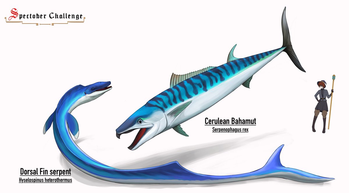 paleopunn2010's tweet photo. Day 7 Cerulean Bahamut & Dosal Fin Serpent
#Spectober #SketchMouth https://t.co/hhCuVpvS09