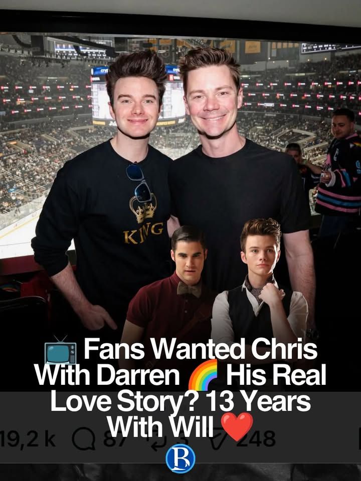 BGayCom's tweet photo. Fans once shipped Chris Colfer with Darren Criss, but his real-life partner is Will Sherrod—together since 2013 and celebrating 13 years this January. #ChrisColfer #WillSherrod #Glee https://t.co/GkS2zHkpiJ