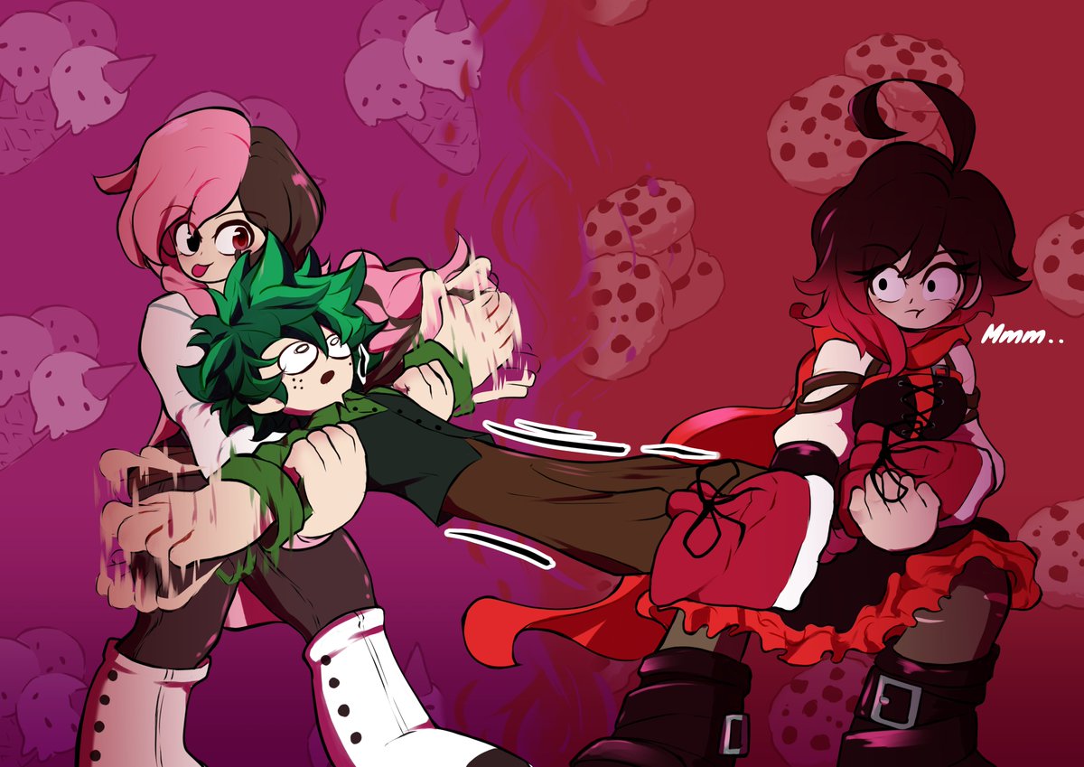 DrawE02's tweet photo. Neo se une al dúo// Neo joins the duo

ES: Izuku: Oh rayos, le gusto a la loca 😑😑
EN: Izuku: Oh crap, the crazy girl likes me 😑😑

#RWBYfanart #BNHAfanart #Deku #IzukuMidoriya x #RubyRose #RWBYNeo https://t.co/kgwDxnFqVu