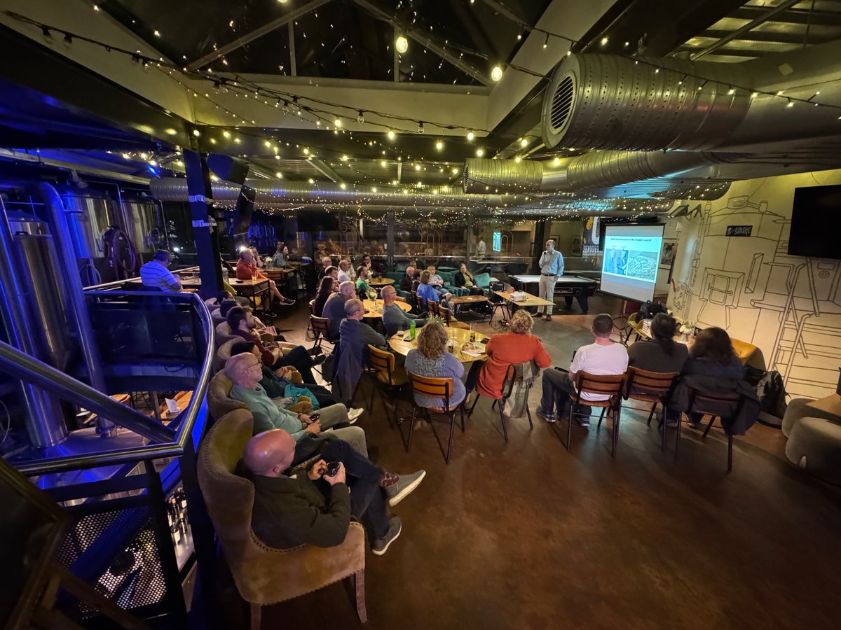 Science_Reading's tweet photo. Great turnout for this months #cafescientifique Hope everyone enjoyed the fantastic talk from David Miles - The Common Cold: 30,000 Years of the Sniffles. A massive thank you to the fantastic team @ZerodegreesBeer for the warm welcome, amazing pizza &amp; looking after us all 🙏🍻🍕 https://t.co/IgW0hJqnST