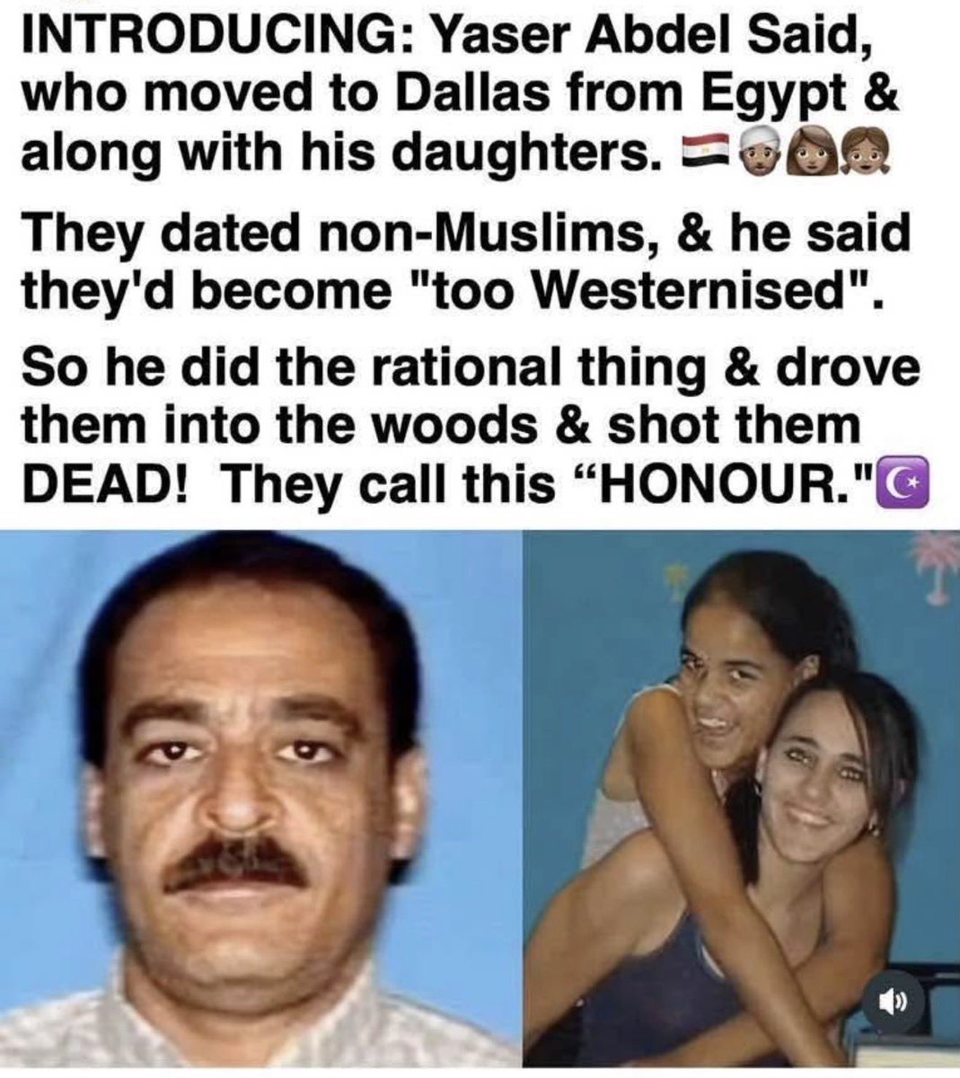 atensnut's tweet photo. Another reason why I detest the Evil Muslim cult of atrocities.  

This Muslim father murdered his own daughters and put their bodies in his abandoned taxi.  He was a fugitive for 12 years before his capture in 2020. https://t.co/KryYRZHpLZ