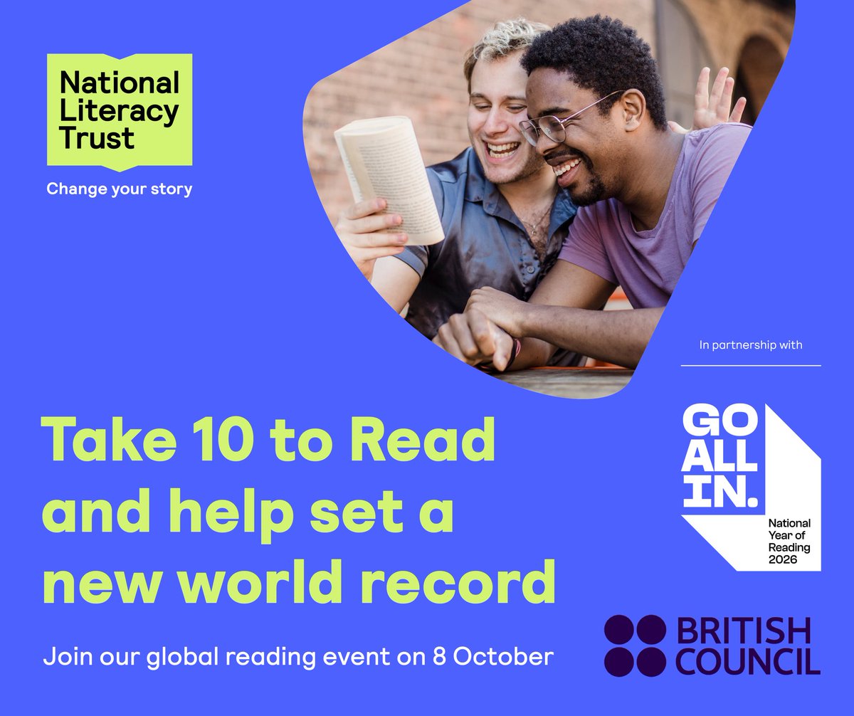 BromLibraries's tweet photo. We're joining the National Literacy Trust and British Council as they attempt to set a new world record for the most people reading online in 12 hours! It’s part of #Take10toRead in the #NationalYearofReading. Join in and help make history. https://t.co/RSTH6DTapb https://t.co/sJusKeMurc