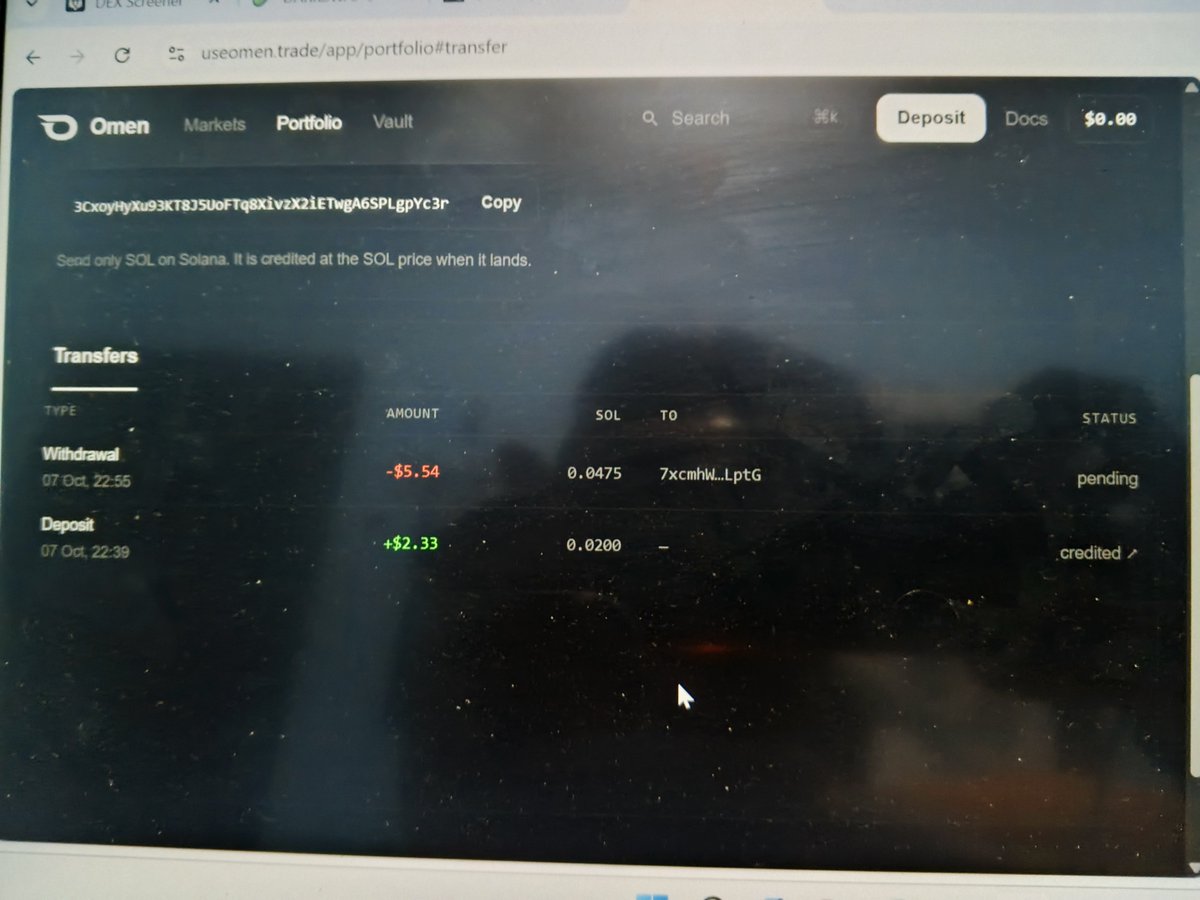 BullishScreener's tweet photo. @FillipDevs @Omen20x This status is still pending, it's been 30 minutes, is this part of the scam? https://t.co/eVro1iBHMI