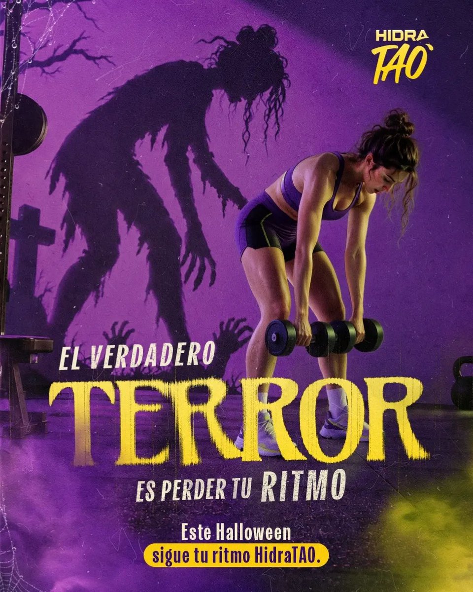 licosinu's tweet photo. Porque cuando haces lo que te mueve, perder tu ritmo sí da miedo 👻 Este Halloween, mantente #HidraTAO 💦 y Sigue tu Ritmo ⚡ https://t.co/CaBKtXas51