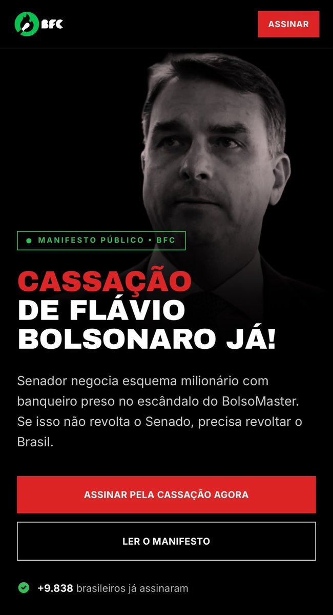 wtfjunkook's tweet photo. GENTE! URGENTE 🚨 

ASSINEM a cassação do mandato do flávio bolsonaro por quebra de decoro parlamentar!!!! 

LINK: https://t.co/NAslfkloYM

ESPALHEM PRA MAIS PESSOAS!!!! https://t.co/4dOTScQfae