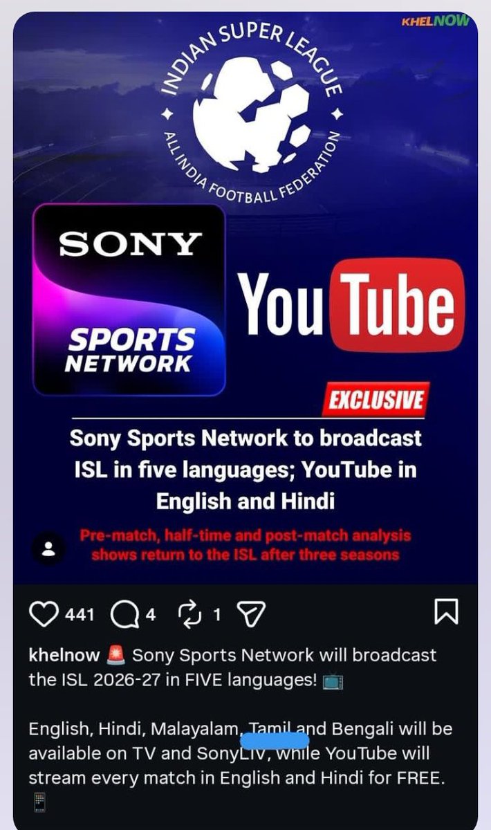 MalaiTweets1's tweet photo. @MithunSidd17 Tamil commentary is available 👍 https://t.co/P7mP0VMYrK