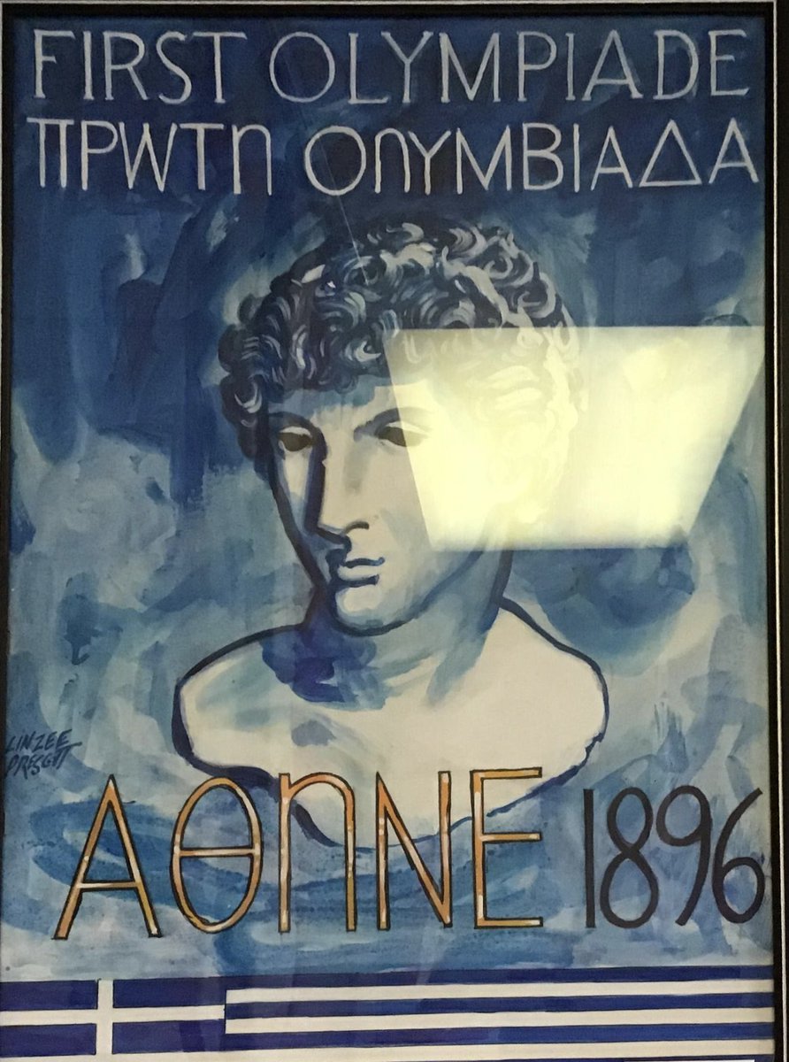 ISHOF's tweet photo. Since our collection is in storage for the new Museum, we want to highlight one item each week. This week, we are showing you a poster from the first modern Olympic Games in Athens, Greece 1896. https://t.co/TOBekSN9j0