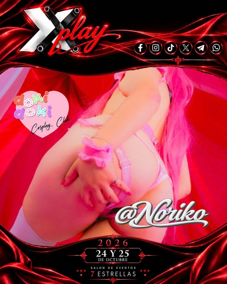 xplaybolivia's tweet photo. ✨ INVITADA CONFIRMADA: NORIKO @DokiDokiCosplayClub 🪽

Creando artistas. Inspirando talentos. https://t.co/mx5xO00jJj