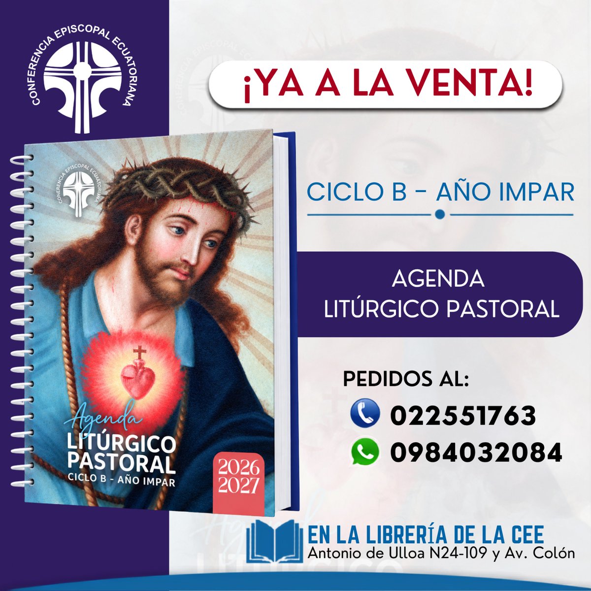 Confepec's tweet photo. ¡Ya disponible! 

Adquiérelas en la Conferencia Episcopal Ecuatoriana. https://t.co/qRg7geOIog